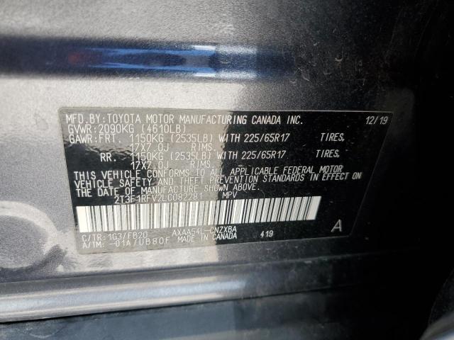 2T3F1RFV2LC082281 - 2020 TOYOTA RAV4 LE CHARCOAL photo 12