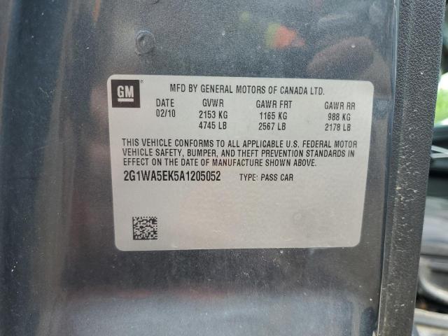 2G1WA5EK5A1205052 - 2010 CHEVROLET IMPALA LS GRAY photo 12