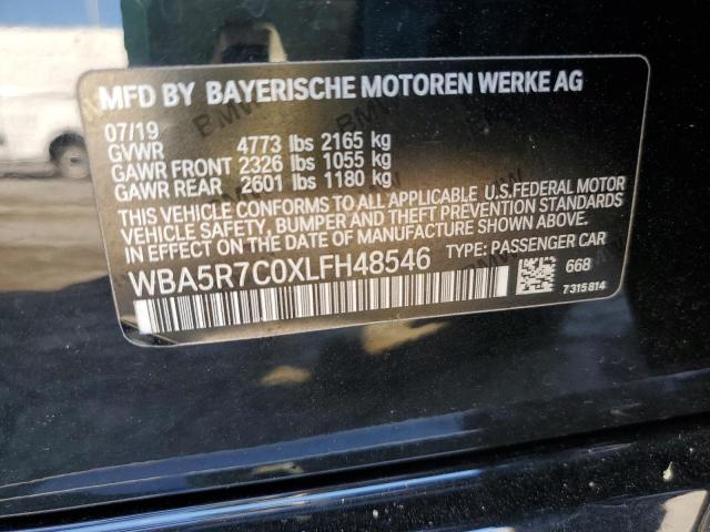 WBA5R7C0XLFH48546 - 2020 BMW 330XI BLACK photo 12