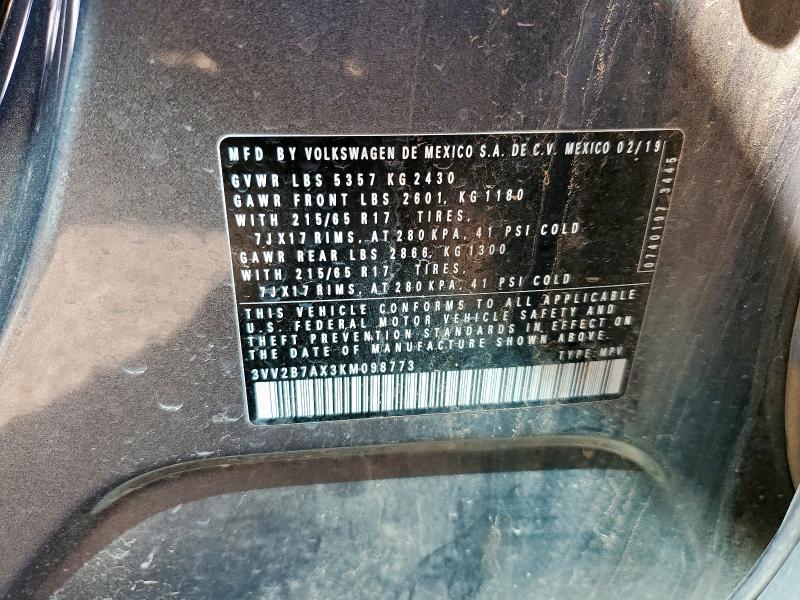 3VV2B7AX3KM098773 - 2019 VOLKSWAGEN TIGUAN SE Grau Foto 13