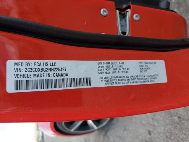 2C3CDXBG2NH225497 - 2022 DODGE CHARGER SXT RED photo 12