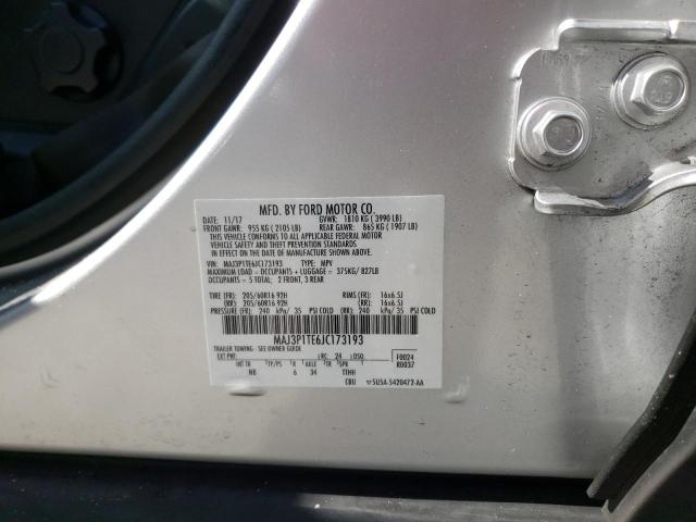 MAJ3P1TE6JC173193 - 2018 FORD ECOSPORT SE SILVER photo 12