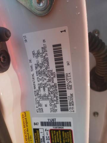 5TFRM5F1XEX070855 - 2014 TOYOTA TUNDRA DOUBLE CAB SR/SR5 WHITE photo 12