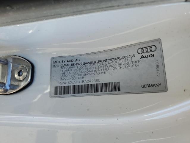 WAUCVAFR1BA042360 - 2011 AUDI S5 PREMIUM PLUS თეთრი ფოტო 12