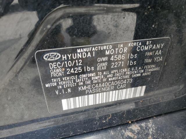 KMHEC4A40CA060473 - 2012 HYUNDAI SONATA HYBRID BLACK photo 12