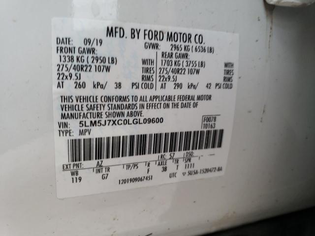 5LM5J7XC0LGL09600 - 2020 LINCOLN AVIATOR RESERVE WHITE photo 10