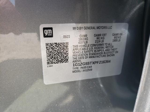 1G1ZG5STXPF216364 - 2023 CHEVROLET MALIBU RS SILVER photo 12