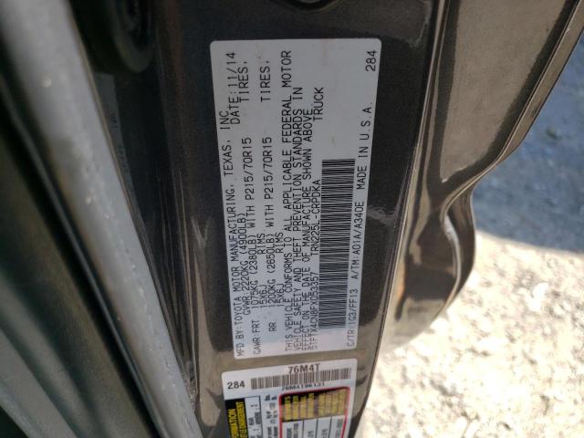 5TFTX4CN8FX053357 - 2015 TOYOTA TACOMA ACCESS CAB ნაცრისფერი ფოტო 12