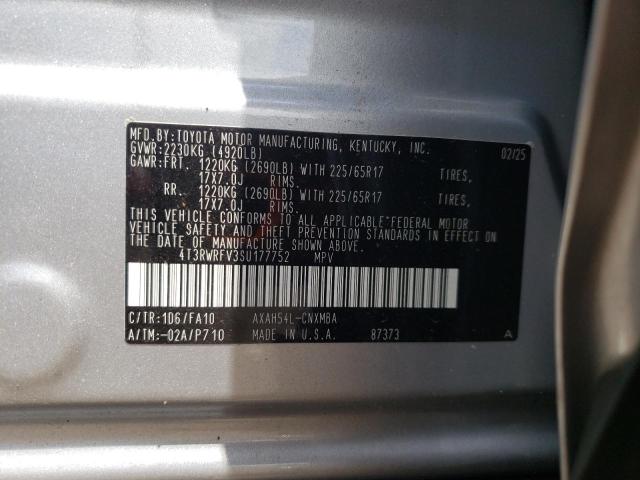 4T3RWRFV3SU177752 - 2025 TOYOTA RAV4 XLE GRAY photo 13