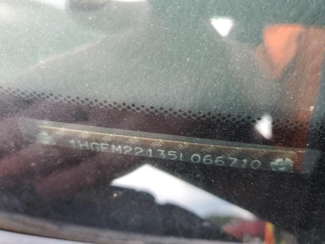 1HGEM22135L066710 - 2005 HONDA CIVIC DX VP შავი ფოტო 12