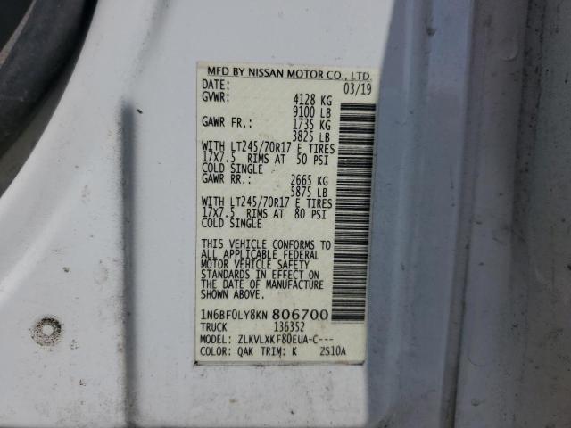 1N6BF0LY8KN806700 - 2019 NISSAN NV 2500 S Weiß Foto 13