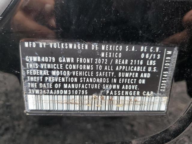 3VW2K7AJ9DM310795 - 2013 VOLKSWAGEN JETTA BASE 黑色 照片 12