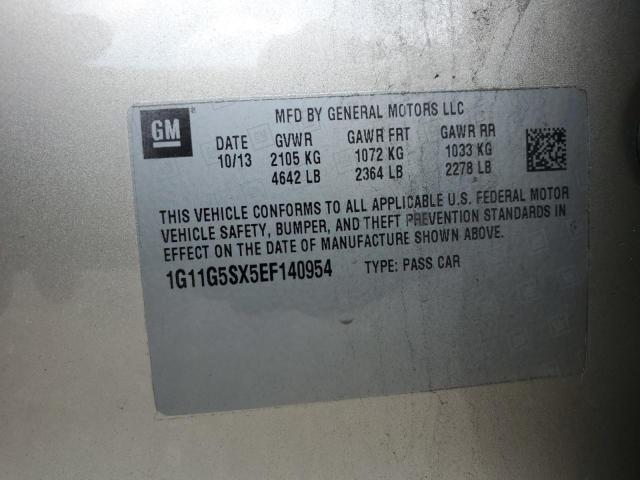 1G11G5SX5EF140954 - 2014 CHEVROLET MALIBU 3LT GOLD photo 12