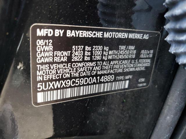 5UXWX9C59D0A14889 - 2013 BMW X3 XDRIVE28I BLACK photo 12