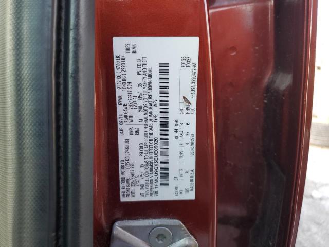 1FMCU9GX5EUE09020 - 2014 FORD ESCAPE SE MAROON photo 13