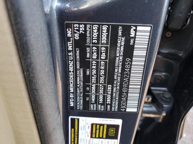 4JGDA5HB9DA234859 - 2013 MERCEDES-BENZ ML 350 4MATIC CHARCOAL photo 14