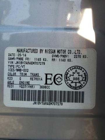 JN1BV7AR4EM707279 - 2014 INFINITI Q50 BASE SILVER photo 12