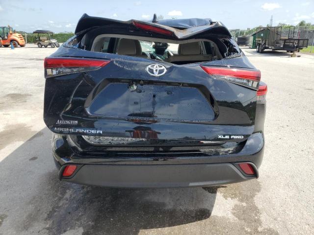 5TDGZRBH2NS587074 - 2022 TOYOTA HIGHLANDER XLE BLACK photo 6