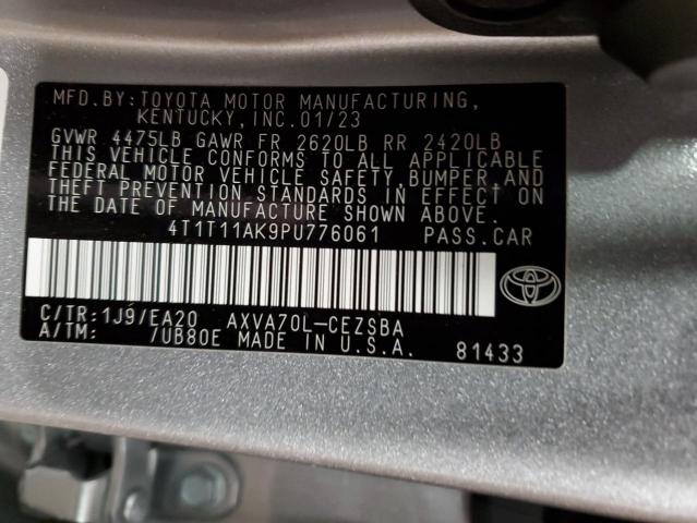 4T1T11AK9PU776061 - 2023 TOYOTA CAMRY SE NIGHT SHADE SILVER photo 13