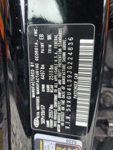 5XXGU4L39JG224836 - 2018 KIA OPTIMA EX BLACK photo 12