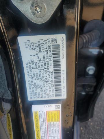 2HGFE2F51NH590952 - 2022 HONDA CIVIC SPORT BLACK photo 12