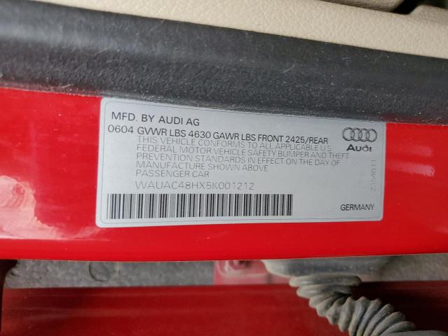 WAUAC48HX5K001212 - 2005 AUDI A4 1.8 CABRIOLET RED photo 12