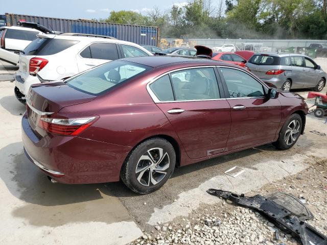 1HGCR2F32GA197355 - 2016 HONDA ACCORD LX BURGUNDY photo 3