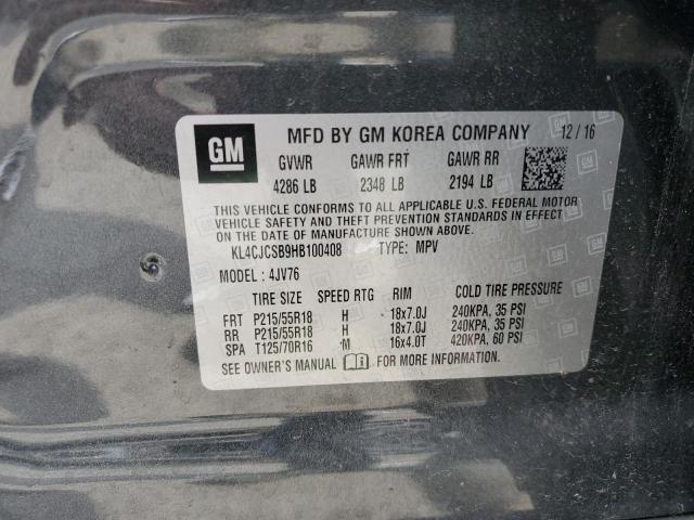 KL4CJCSB9HB100408 - 2017 BUICK ENCORE ESSENCE GRAY photo 13