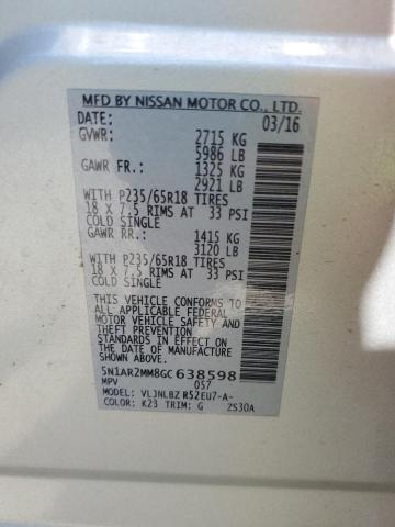 5N1AR2MM8GC638598 - 2016 NISSAN PATHFINDER S SILVER photo 14