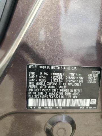 3CZRU5H57KM722696 - 2019 HONDA HR-V EX PURPLE photo 13