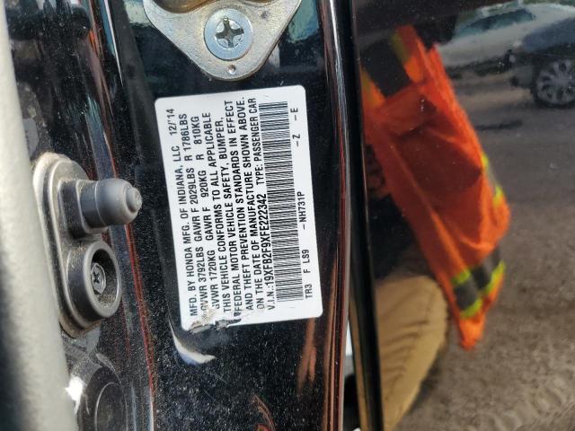 19XFB2F9XFE222342 - 2015 HONDA CIVIC EXL შავი ფოტო 12