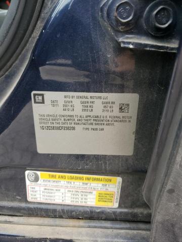 1G1ZC5E08CF238208 - 2012 CHEVROLET MALIBU 1LT Mavi foto 12