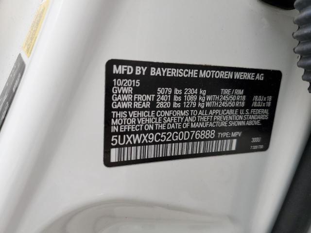 5UXWX9C52G0D76888 - 2016 BMW X3 XDRIVE28I WHITE photo 14