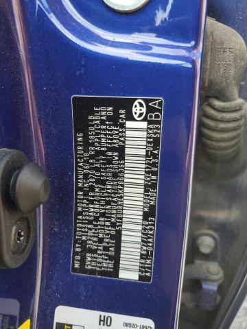 5YFBURHE5KP866366 - 2019 TOYOTA COROLLA L BLUE photo 12