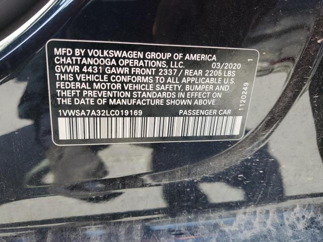 1VWSA7A32LC019169 - 2020 VOLKSWAGEN PASSAT SE 黑色 照片 13