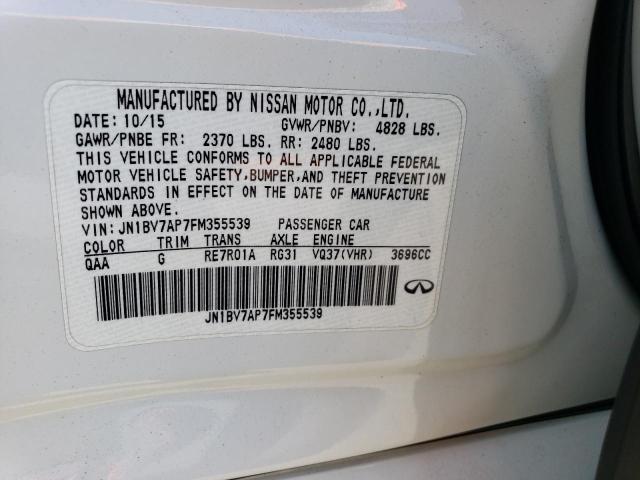 JN1BV7AP7FM355539 - 2015 INFINITI Q50 BASE WHITE photo 12