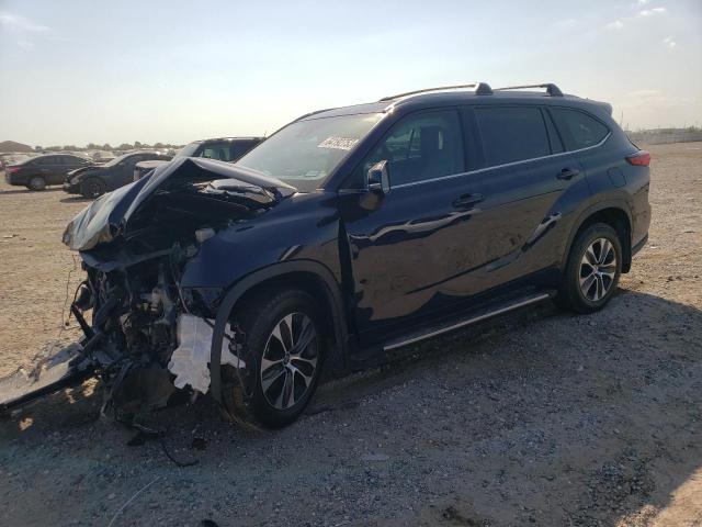 5TDGZRAH0NS136078 - 2022 TOYOTA HIGHLANDER XLE Կապույտ լուսանկար 1