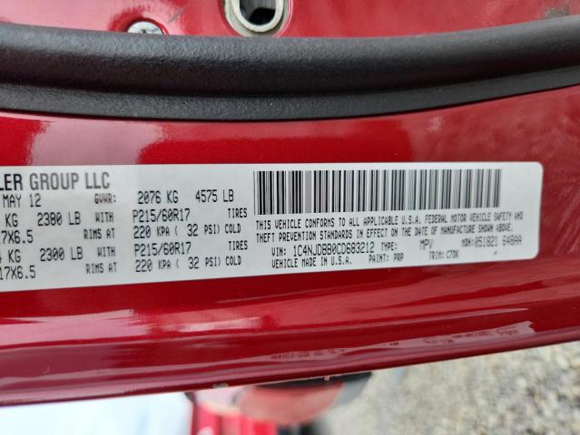 1C4NJDBB0CD683212 - 2012 JEEP COMPASS SPORT RED photo 13