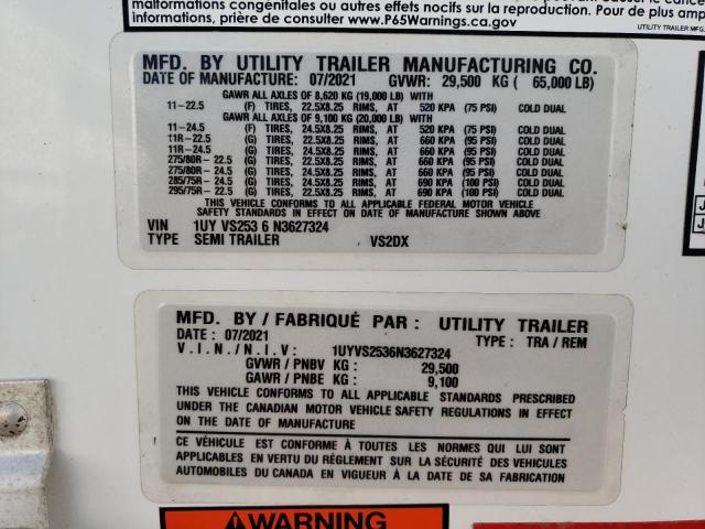 1UYVS2536N3627324 - 2022 UTILITY TRAILBOX WHITE photo 10