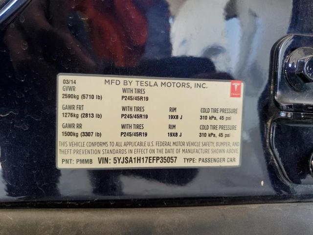5YJSA1H17EFP35057 - 2014 TESLA MODEL S Mavi foto 13