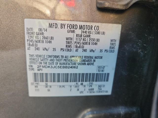 2FMDK3JC5EBB24062 - 2014 FORD EDGE SEL GRAY photo 13