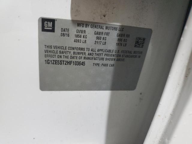 1G1ZE5ST2HF103645 - 2017 CHEVROLET MALIBU LT WHITE photo 12