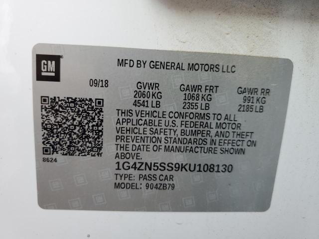 1G4ZN5SS9KU108130 - 2019 BUICK LACROSSE PREFERRED WHITE photo 12