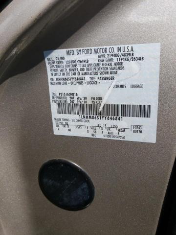 1LNHM86S1YY846841 - 2000 LINCOLN LS Qəhvəyi foto 12