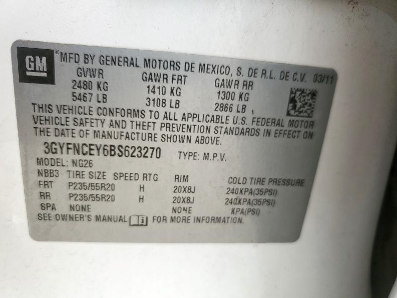 3GYFNCEY6BS623270 - 2011 CADILLAC SRX PREMIUM COLLECTION 白色 照片 12