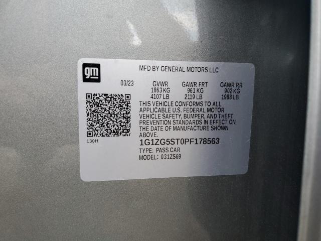 1G1ZG5ST0PF178563 - 2023 CHEVROLET MALIBU RS GRAY photo 12