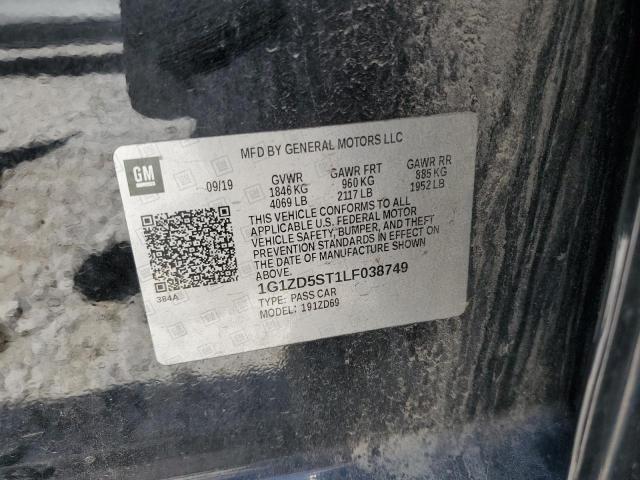 1G1ZD5ST1LF038749 - 2020 CHEVROLET MALIBU LT BLACK photo 12