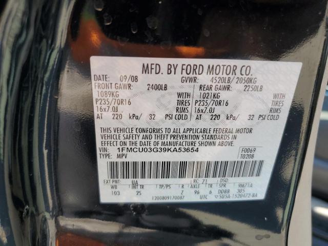 1FMCU03G39KA53654 - 2009 FORD ESCAPE XLT BLACK photo 13