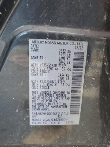 5N1AR2MN5DC627742 - 2013 NISSAN PATHFINDER S Серый фото 13