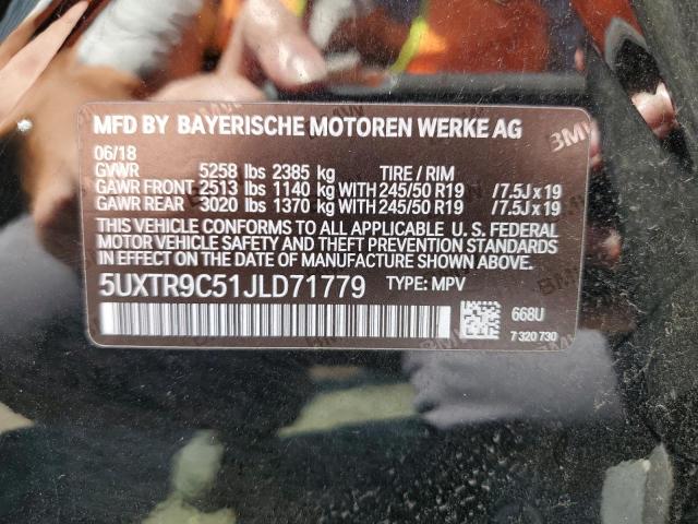 5UXTR9C51JLD71779 - 2018 BMW X3 XDRIVE30I BLACK photo 13